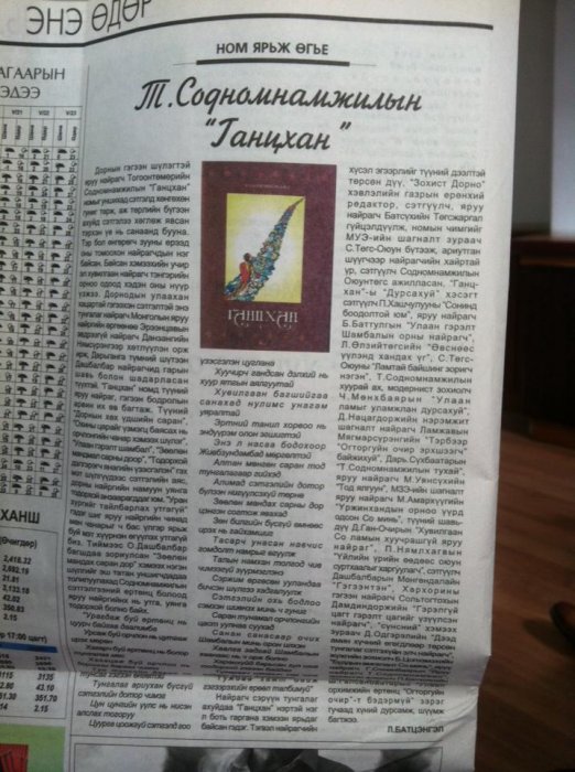 Т.Содномнамжилын “Ганцхан”
