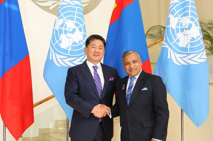 Монгол Улсын Ерөнхийлөгч У.Хүрэлсүх НҮБ-ын байранд зочиллоо
